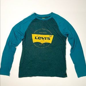 Levi’s Super Soft Gray & Blue Long Sleeve T-Shirt - Size Medium
